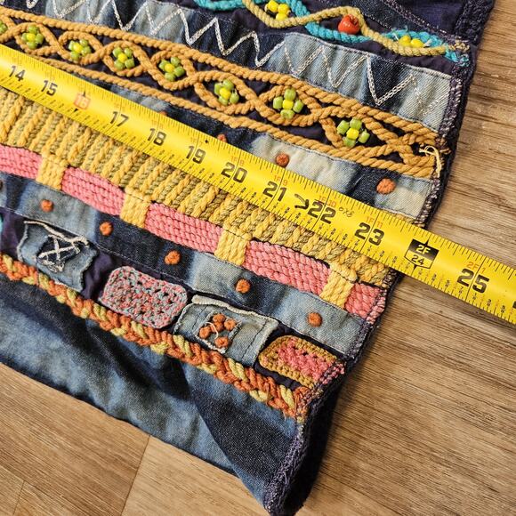 Vtg Coldwater Creek Embroidered Jacket Womens L Patchwork Beaded Artsy Cottage - Picture 10 of 10